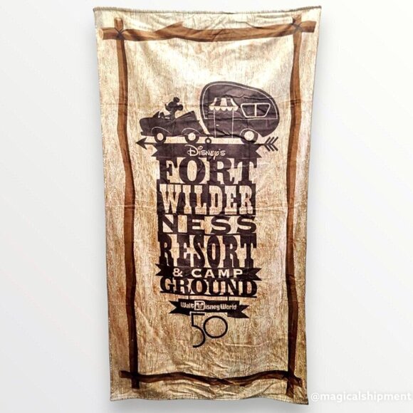 Disney Parks - WDW 50th Anniversary - Fort Wilderness Resort Beach Towel - Picture 1 of 4